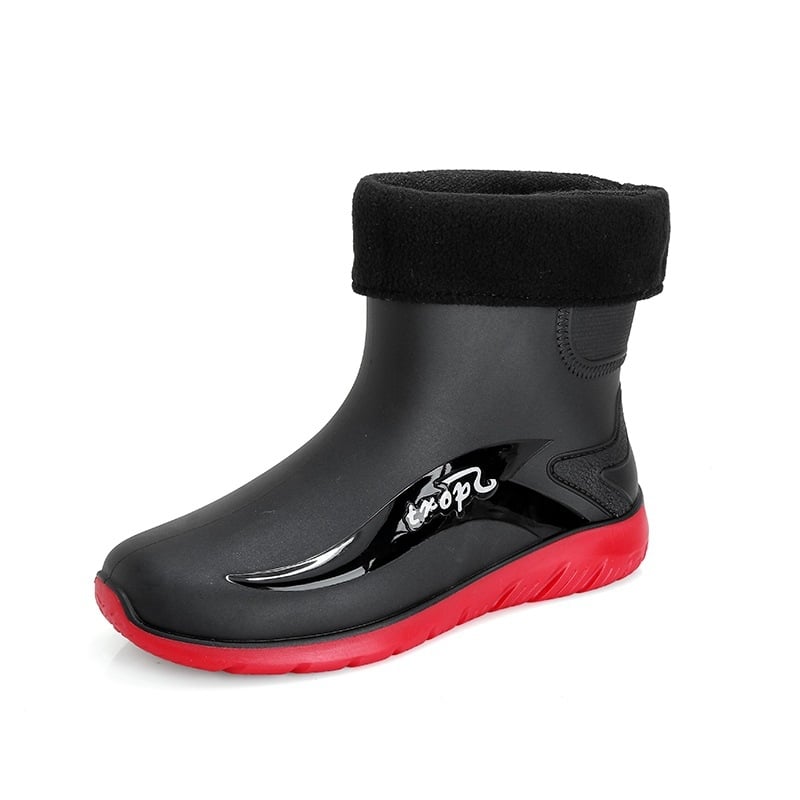 Muške vodootporne čizme za kišu, niskog profila, s fleece podstavom, protuklizna potplata, injekcijski oblikovanu potplatu