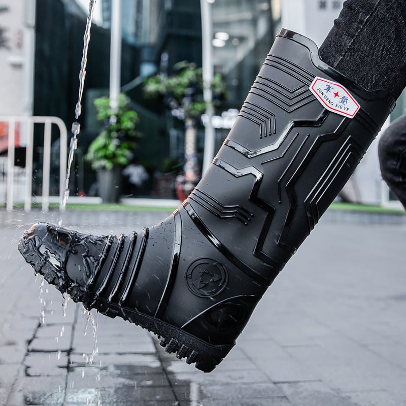 Ghete de ploaie unisex, înalte, pentru toate sezoanele, partea superioară din plastic, talpă din plastic, anti-derapante, rezistente la uzură, căptușite cu plasă