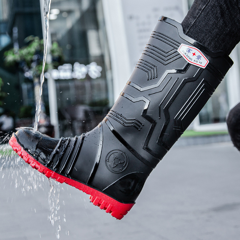 Ghete de ploaie unisex, înalte, pentru toate sezoanele, partea superioară din plastic, talpă din plastic, anti-derapante, rezistente la uzură, căptușite cu plasă