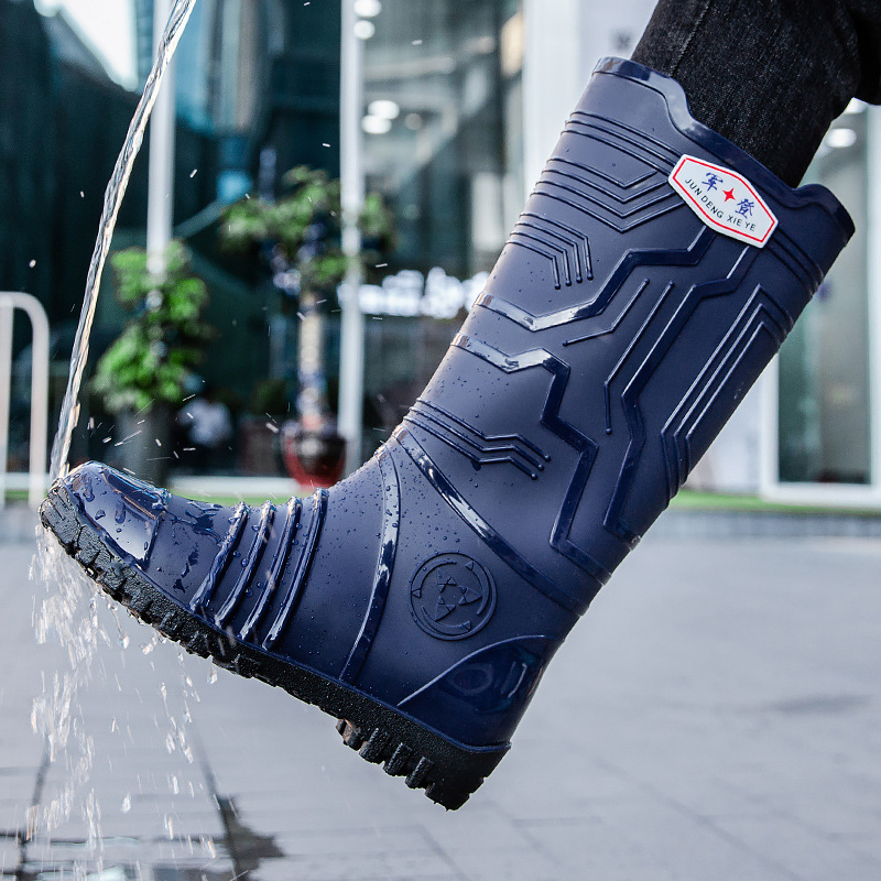 Ghete de ploaie unisex, înalte, pentru toate sezoanele, partea superioară din plastic, talpă din plastic, anti-derapante, rezistente la uzură, căptușite cu plasă