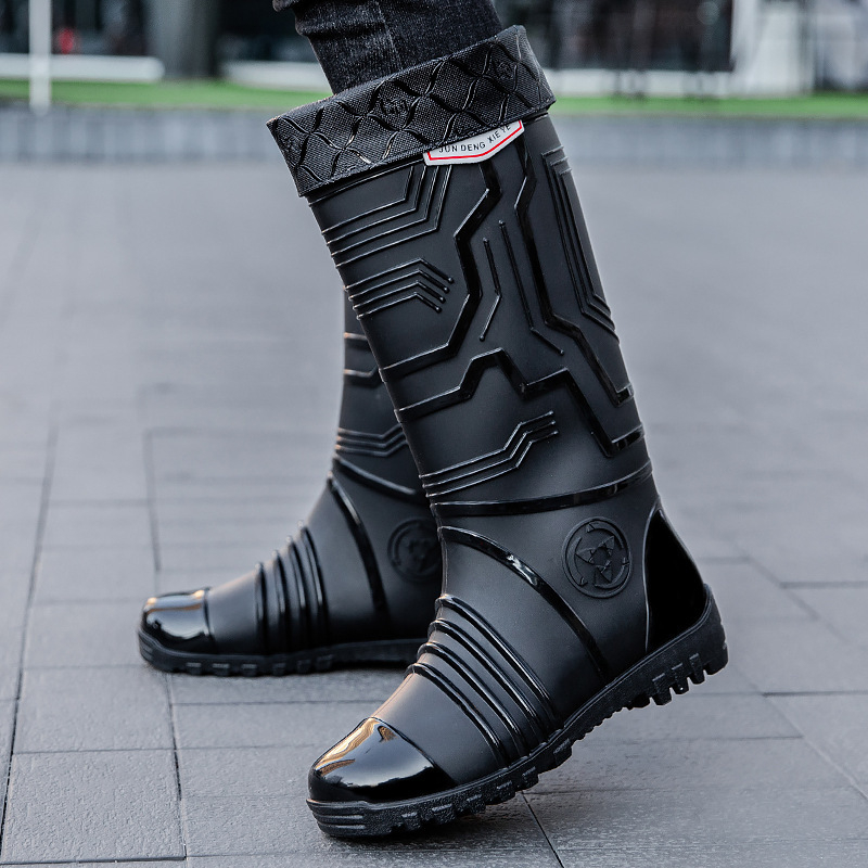 Ghete de ploaie unisex, înalte, pentru toate sezoanele, partea superioară din plastic, talpă din plastic, anti-derapante, rezistente la uzură, căptușite cu plasă