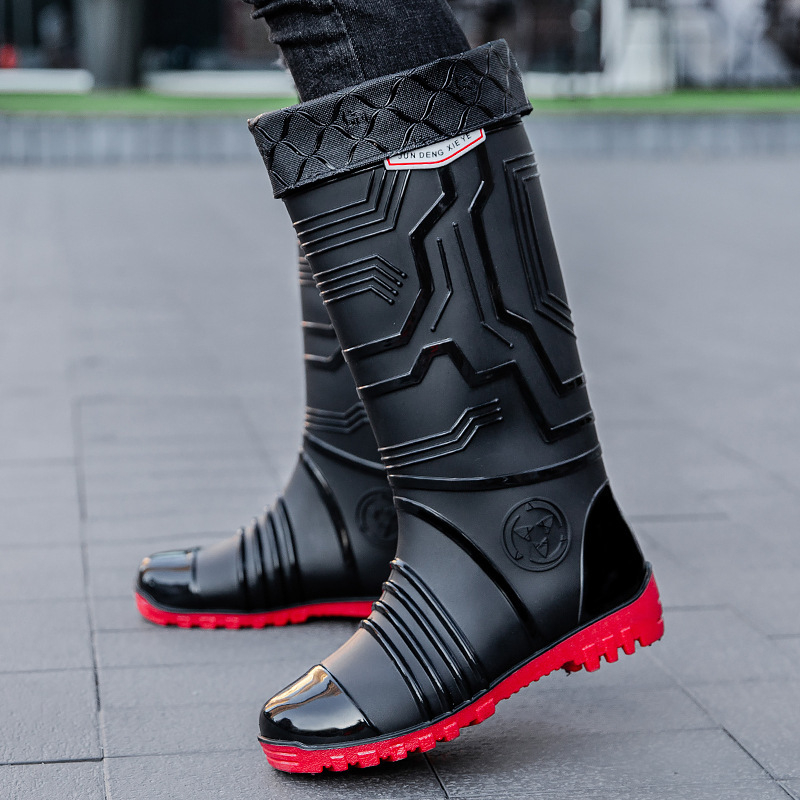 Ghete de ploaie unisex, înalte, pentru toate sezoanele, partea superioară din plastic, talpă din plastic, anti-derapante, rezistente la uzură, căptușite cu plasă