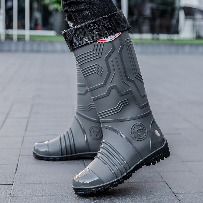 Ghete de ploaie unisex, înalte, pentru toate sezoanele, partea superioară din plastic, talpă din plastic, anti-derapante, rezistente la uzură, căptușite cu plasă