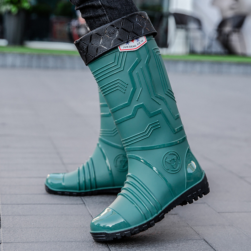 Ghete de ploaie unisex, înalte, pentru toate sezoanele, partea superioară din plastic, talpă din plastic, anti-derapante, rezistente la uzură, căptușite cu plasă