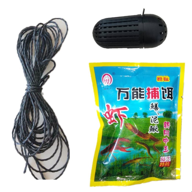 Комплект за риболовни принадлежности: кутия за примамки, въже, игла за поправка на мрежи, ремонтна нишка и стоманена тежест