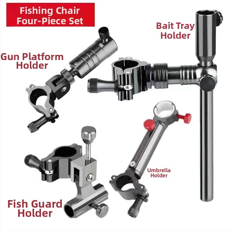 Универсален държател за пръчки за риболовен стол от алуминиев сплав — двойна и единична поставка, удебелен рафт за пръчки