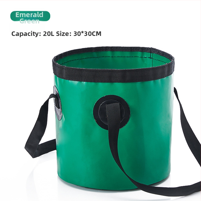 Lahutatav välistes kasutamiseks näo- ja jala pesemise ämber, kalastamiseks ja veesalvestuseks; materjal: 600D PVC võrgukangas; kaal umbes 0,3 kg; turule tuleb 2024 kevadel