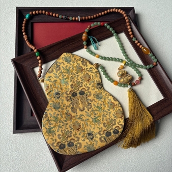 Τσάντα κινητού με φούντα, κέντημα Song Brocade, κινεζικού στυλ, οβάλ σχήμα, βαμβακερό ύφασμα με φέροντα επένδυση, Άνοιξη 2025