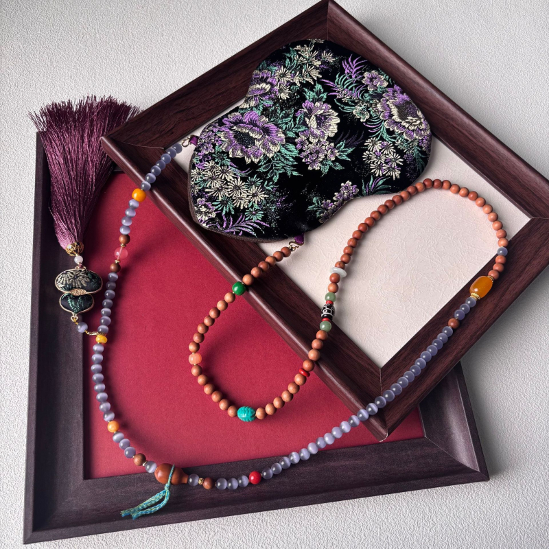 Τσάντα κινητού με φούντα, κέντημα Song Brocade, κινεζικού στυλ, οβάλ σχήμα, βαμβακερό ύφασμα με φέροντα επένδυση, Άνοιξη 2025