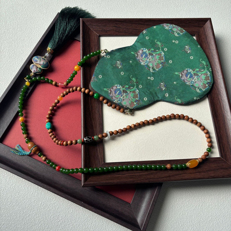 Τσάντα κινητού με φούντα, κέντημα Song Brocade, κινεζικού στυλ, οβάλ σχήμα, βαμβακερό ύφασμα με φέροντα επένδυση, Άνοιξη 2025