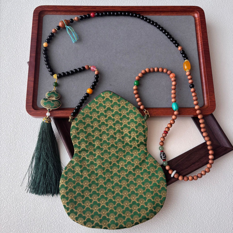 Τσάντα κινητού με φούντα, κέντημα Song Brocade, κινεζικού στυλ, οβάλ σχήμα, βαμβακερό ύφασμα με φέροντα επένδυση, Άνοιξη 2025