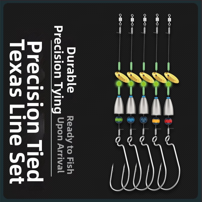 Texas rig komplekts – Gediron, Nr. 1 āķi ar bodēm, 500 gab.