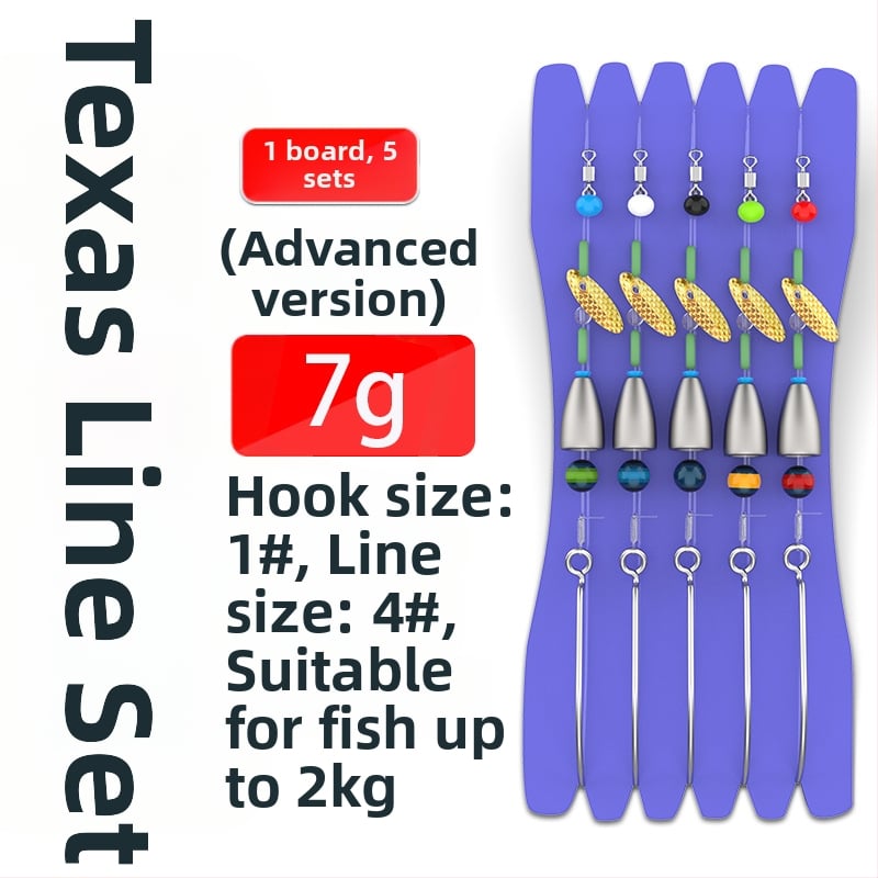 Texas rig komplekts – Gediron, Nr. 1 āķi ar bodēm, 500 gab.