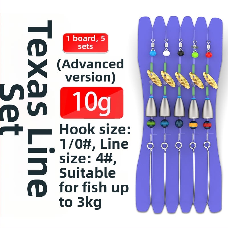 Texas rig komplekts – Gediron, Nr. 1 āķi ar bodēm, 500 gab.