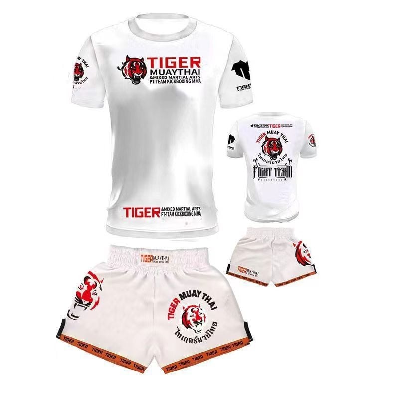 Muay Thai majica s dizajnom tigrove glave, brzo se suši, kratki rukavi, za MMA, UFC i Sanda