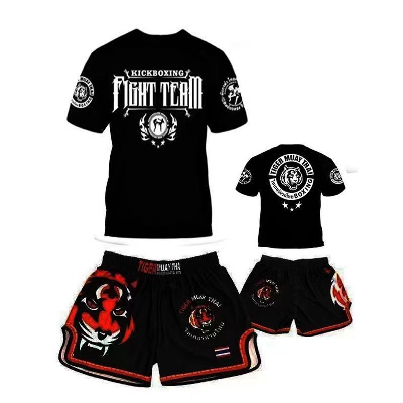 Muay Thai majica s dizajnom tigrove glave, brzo se suši, kratki rukavi, za MMA, UFC i Sanda
