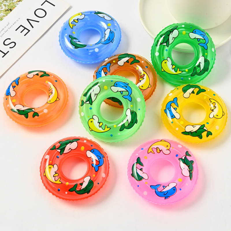 Naduvljiva kupaonica igračka s delfinom i plivačkim prstenom, PVC, za djecu 4–6 godina, marka Autonomy