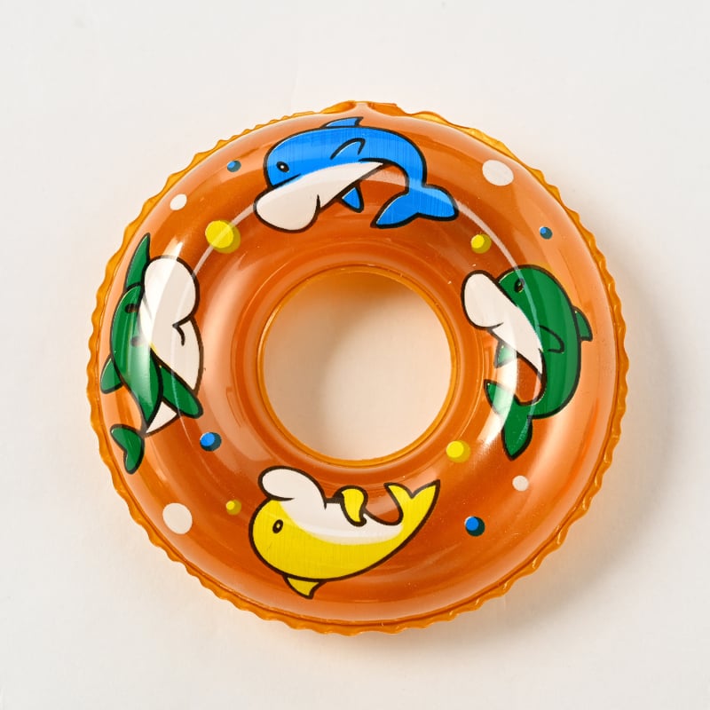 Naduvljiva kupaonica igračka s delfinom i plivačkim prstenom, PVC, za djecu 4–6 godina, marka Autonomy