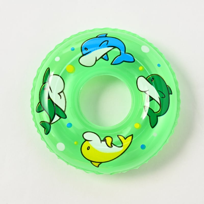 Naduvljiva kupaonica igračka s delfinom i plivačkim prstenom, PVC, za djecu 4–6 godina, marka Autonomy