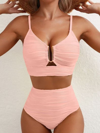 Női kétrészes bikini – párnázott melltartóval, poliészter 82% anyag és 18% bélés, 150 g, úszáshoz és vízi tevékenységekhez