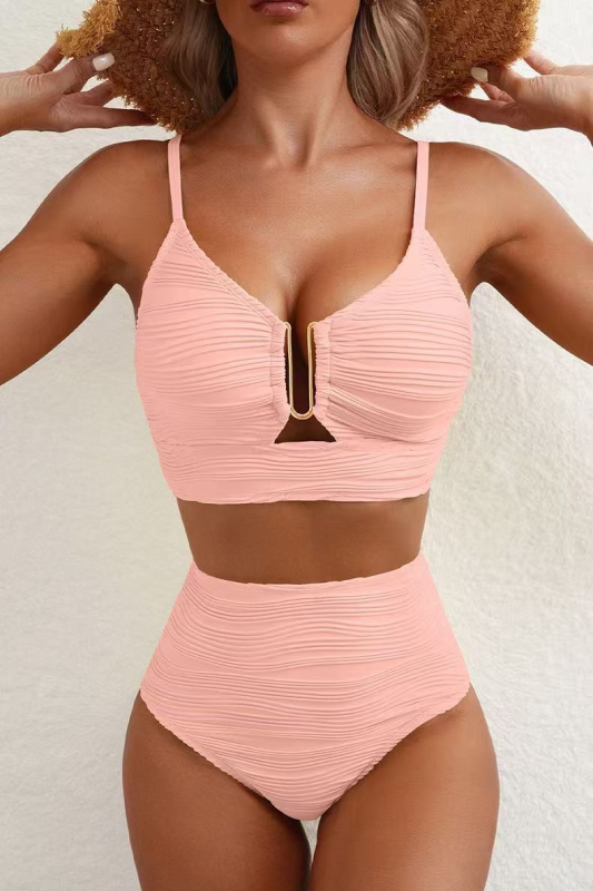 Női kétrészes bikini – párnázott melltartóval, poliészter 82% anyag és 18% bélés, 150 g, úszáshoz és vízi tevékenységekhez