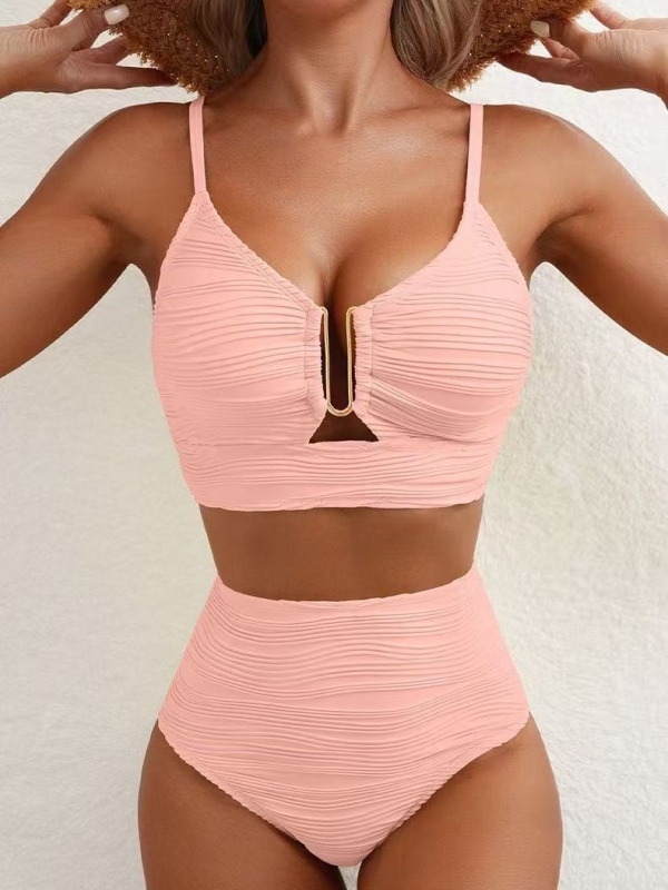 Női kétrészes bikini – párnázott melltartóval, poliészter 82% anyag és 18% bélés, 150 g, úszáshoz és vízi tevékenységekhez