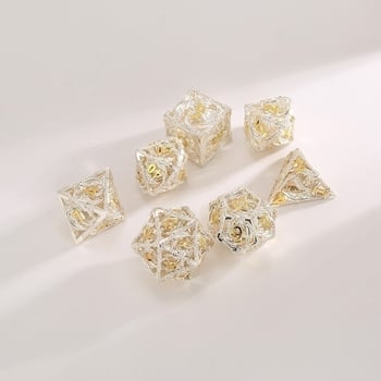 Latunske šuplje zmajeve kocke za D&D, višestrane strane, kutni dizajn, 7 komada