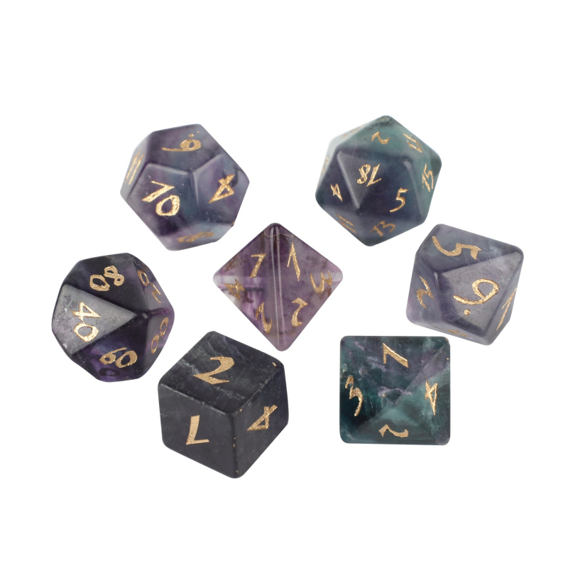 Wowu Set poliedričnih kocki od prirodnog kristala za DND i Call of Cthulhu, prilagodljiv