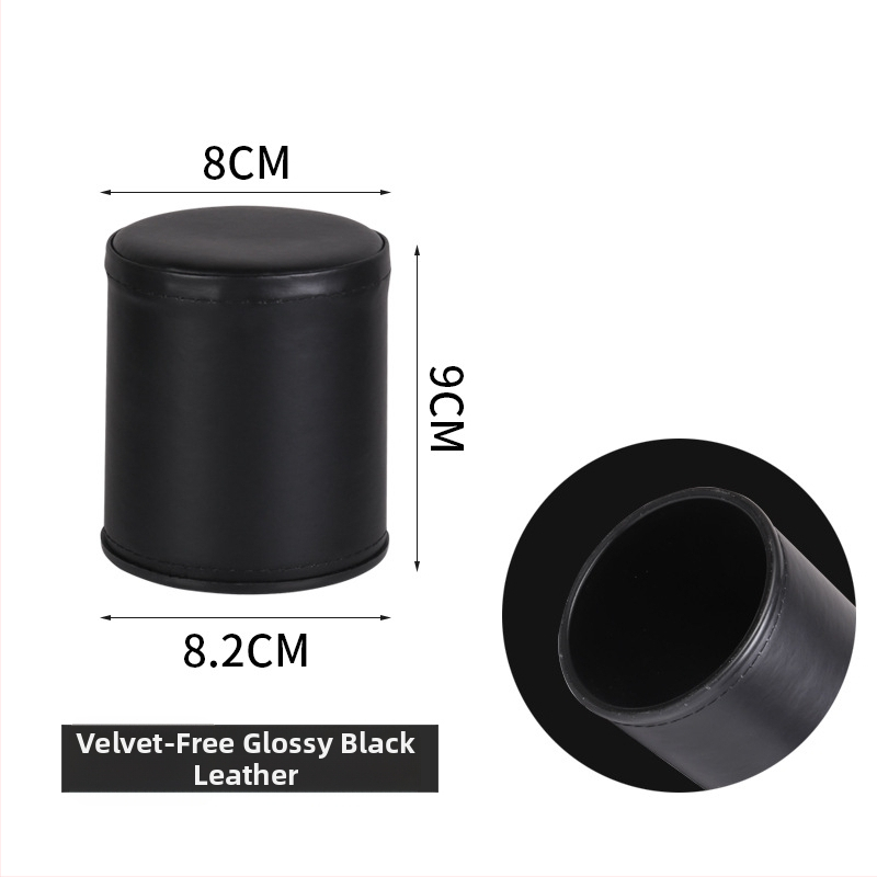 Set kockica s kožnim velurom i utišavajućim čašom i bazom — prilagodljiv za igre u baru i karte