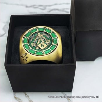 Metāla kauliņu komplekts no misiņa un cinka sakausējuma ar noapaļotiem malām, divdesmitpusēju kauliņi priekš D&D un Cthulhu