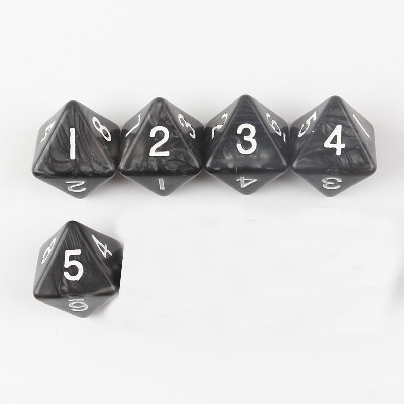 Izglītojoši matemātikas kauliņi ar 6 un 8 pusēm, melamīns, 1 gab., pielāgošana pieejama