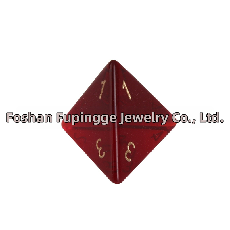 Kristāla kauliņi Z01 galda spēlēm, 20 sejām, sintētiski kristāli, taisnstūra stilā, izcelsme Foshan, apstrādes pielāgošana, iepakojums 1 gab