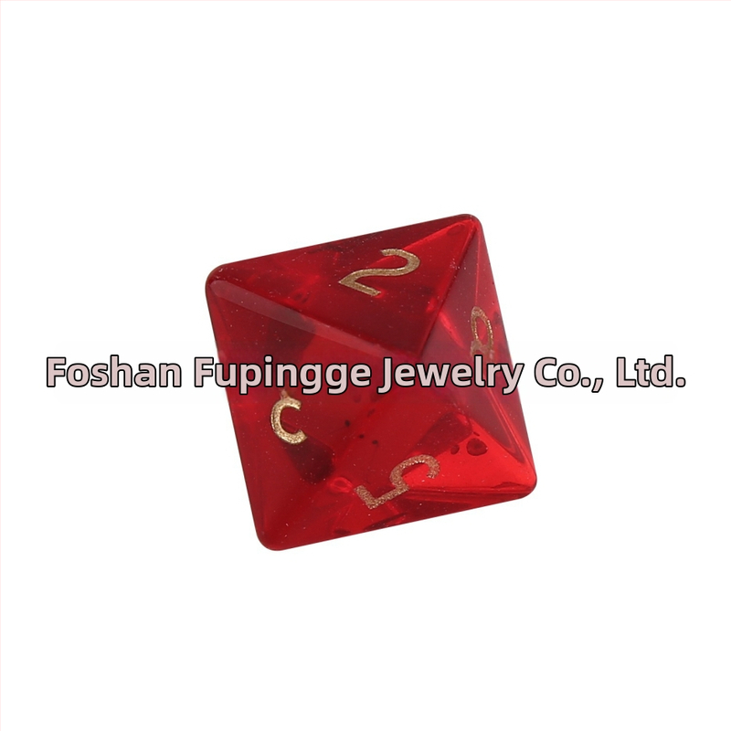 Kristāla kauliņi Z01 galda spēlēm, 20 sejām, sintētiski kristāli, taisnstūra stilā, izcelsme Foshan, apstrādes pielāgošana, iepakojums 1 gab