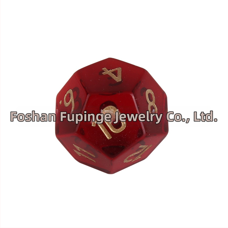 Kristāla kauliņi Z01 galda spēlēm, 20 sejām, sintētiski kristāli, taisnstūra stilā, izcelsme Foshan, apstrādes pielāgošana, iepakojums 1 gab