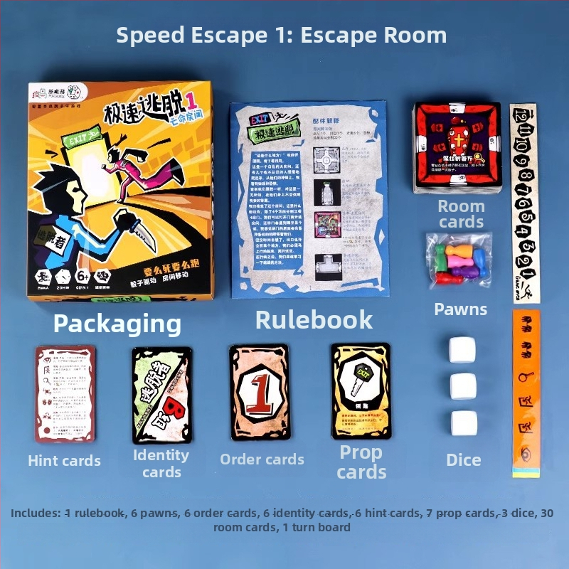 Escape Room kartična igra – Speed Escape 12345678, papirnate karte, društvena igra s kartama, zabavne karte, brend Extreme speed, za sve uzraste
