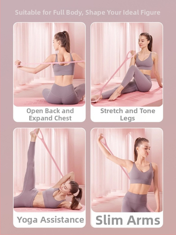 Bandă de rezistență pentru yoga în formă de 8, din silicon – deschiderea umerilor și modelarea spatelui, Wangyou