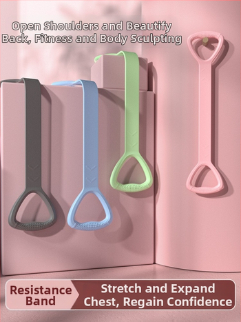 Bandă de rezistență pentru yoga în formă de 8, din silicon – deschiderea umerilor și modelarea spatelui, Wangyou