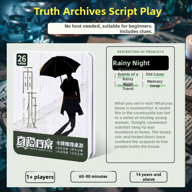 Skripta misterije ubistva – fizičko izdanje, emocionalno horor tema, za 2–8 igrača, bez voditelja, za zabave i team building