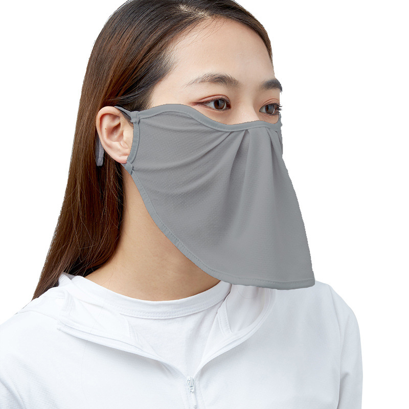 Maska za sunčevu zaštitu s velikim otvorom, Ice Silk Jacquard, cvjetni uzorak, UV zaštita, dizajn za uši