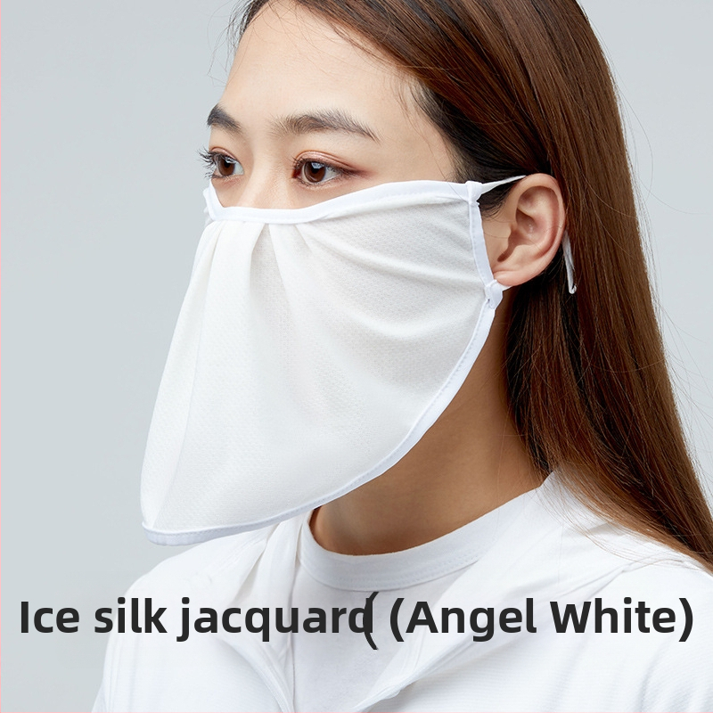 Maska za sunčevu zaštitu s velikim otvorom, Ice Silk Jacquard, cvjetni uzorak, UV zaštita, dizajn za uši