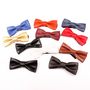 Tauriņkaklasaite no PU ādas, Monohromatiska, Vīriešu brīvā laika stils, Pielāgojams ar privāto zīmolu