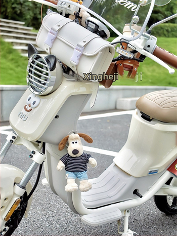 Σετ τσαντών αποθήκευσης για ηλεκτρικό όχημα: πίσω αδιάβροχη κρεμαστή τσάντα αποθήκευσης και μπροστινή μαλακή τσάντα από τεχνητό δέρμα, ρετρό στυλ