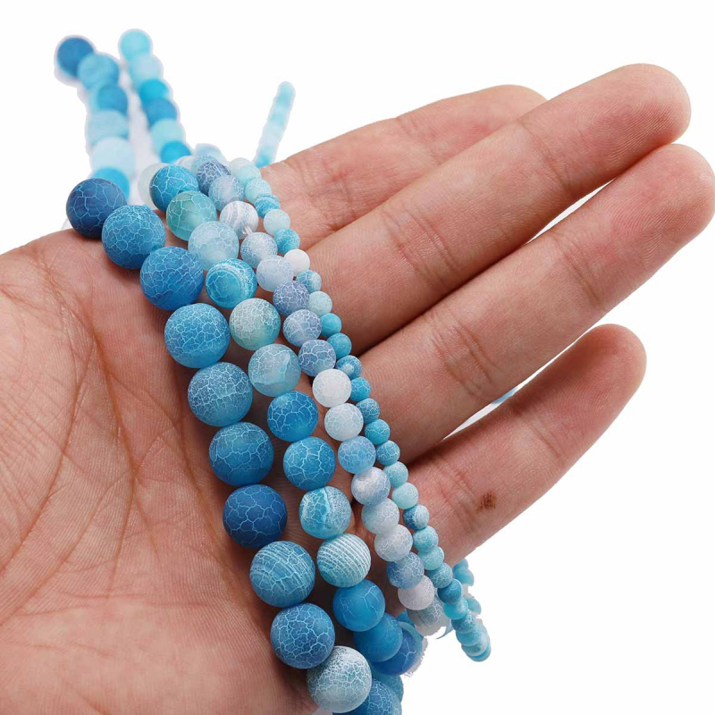 Matirane agat kuglice, šarene okrugle perle za DIY nakit