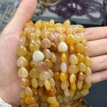 DIY ékszer gyöngyök – természetes kő, szerelem minta, egyenes lyukú gyöngyök, friss és édes stílus