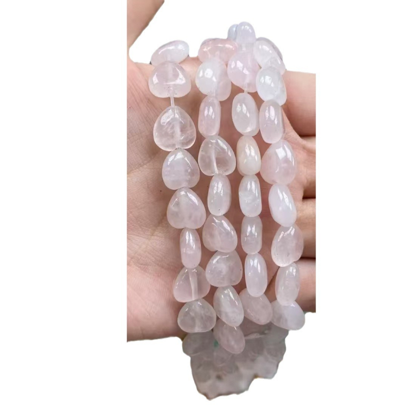 DIY ékszer gyöngyök – természetes kő, szerelem minta, egyenes lyukú gyöngyök, friss és édes stílus