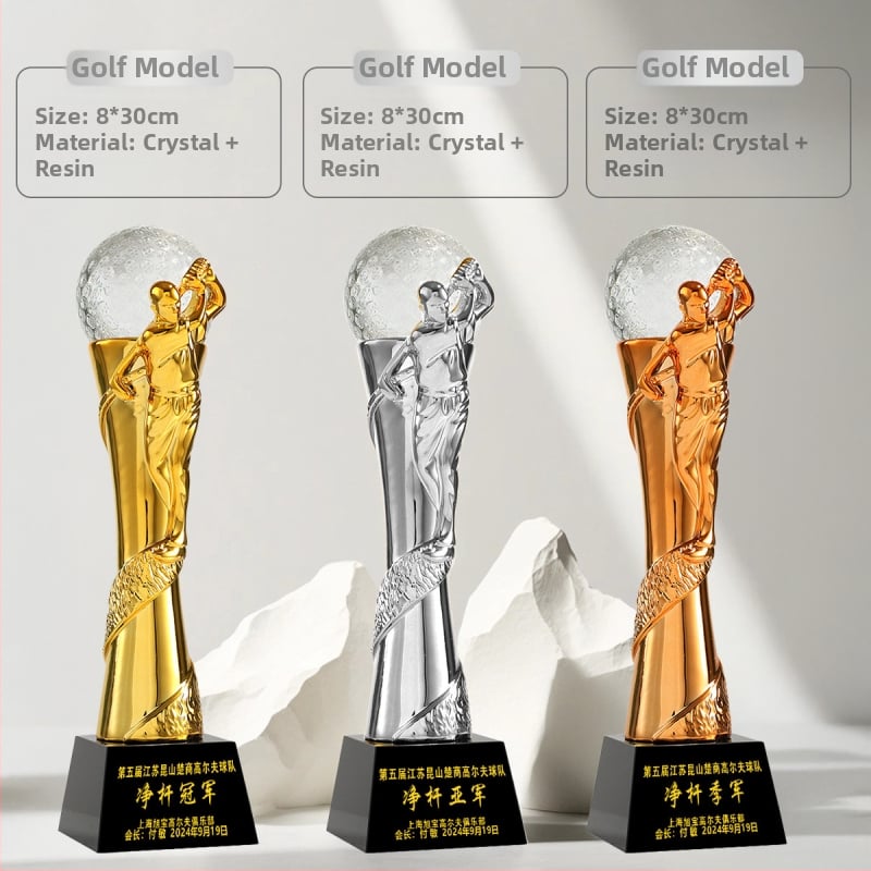 Спортен трофей – смола, персонализиран логотип, марка Shadow Crystal Fantasy Dust, идеален за награди, корпоративни подаръци и декорация