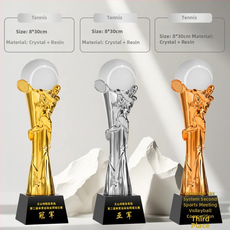 Спортен трофей – смола, персонализиран логотип, марка Shadow Crystal Fantasy Dust, идеален за награди, корпоративни подаръци и декорация