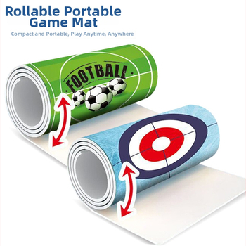 Švietėjiška stalinė žaidimų lenta — futbolas, boulingas ir curling, plastikinė konstrukcija, tėvų-vaikų sąveika, skirta 4–14 metų vaikams