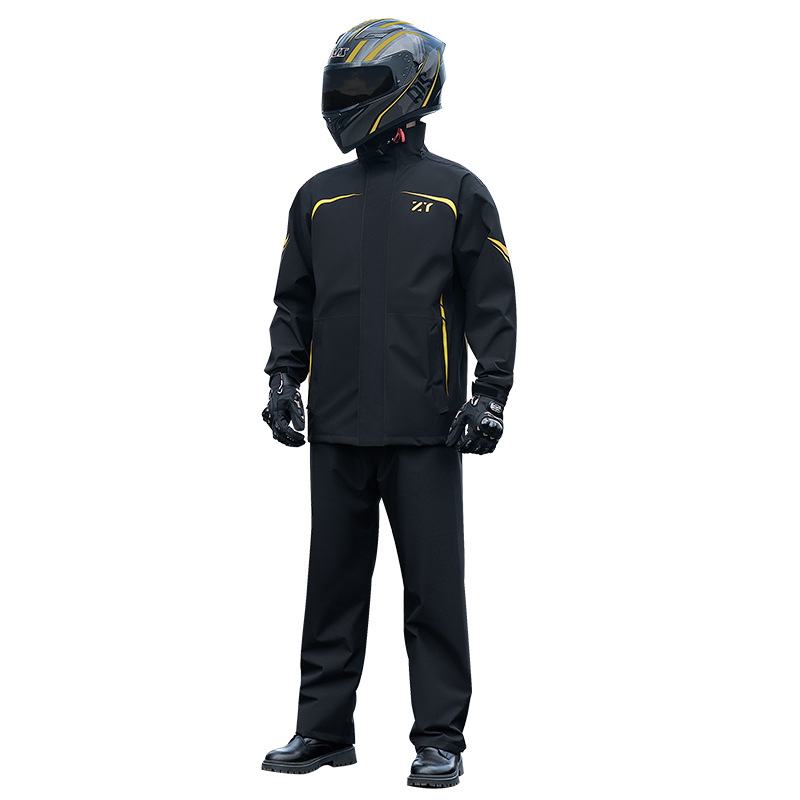 Podijeljeni kišni set za vožnju motociklom i električnim biciklom s reflektirajućim dizajnom, hlače za kišu cijelog tijela za odrasle, tkanina Chunya Spinning, PVC premaz, mogućnost tiska loga