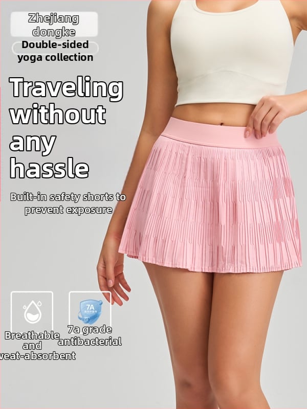 Fitnesa svārki ar plisētu dizainu, zīmols YOGA PARADISE, rudens 2025, sastāvs: 75% neilona, 25% spandeks